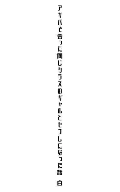 アキバで会った同じクラスのギャルとセフレになった話 -白・黒 統合版