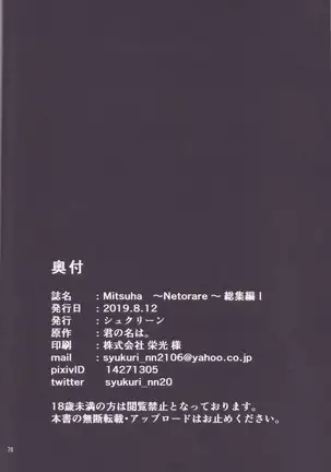 Mitsuha ~Netorare ~ Soushuuhen I