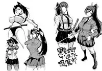 Kurokami Ponytail Tsurime JK Taimabu Rakugaki